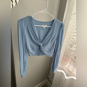Francesca’s Light Blue Long Sleeve Top